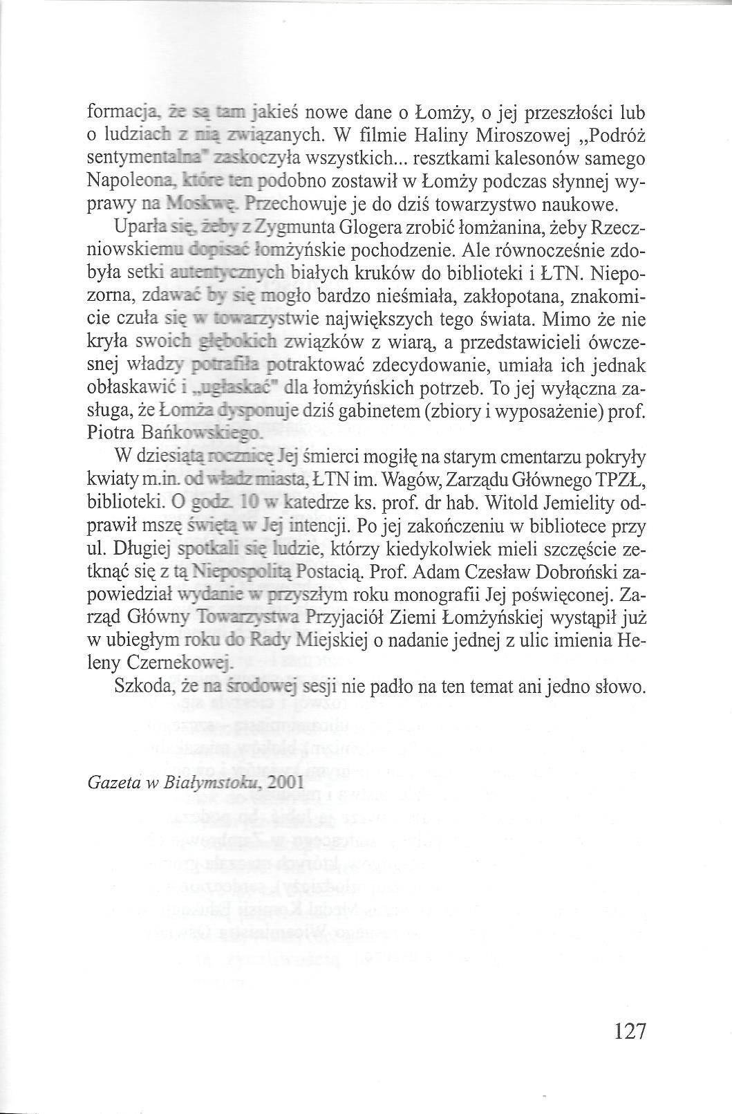 31. Janusz Gwardiak – „Pasjonatka Ziemi Łomżyńskiej”, Łomża 2002.