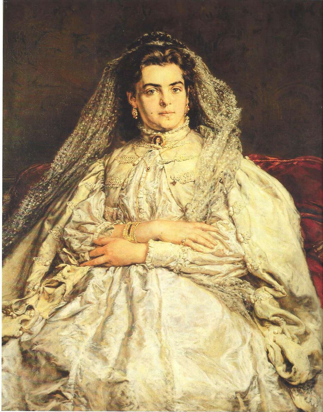 Portret żony w sukni ślubnej