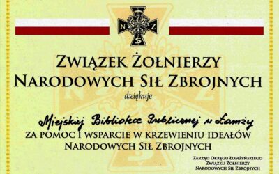 Podziękowanie Związku Żołnierzy Narodowych Sił Zbrojnych